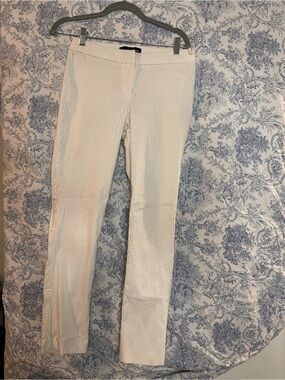 Amanda & Chelsea Cream Pants with Pinstripes - Straight/Skinny Leg